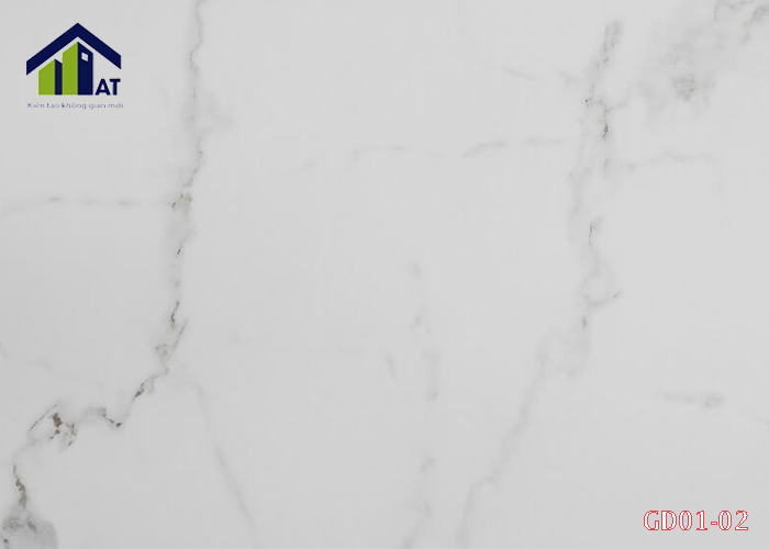 Tấm Ốp PVC Vân Đá Trắng Đốm Đen GD01-02