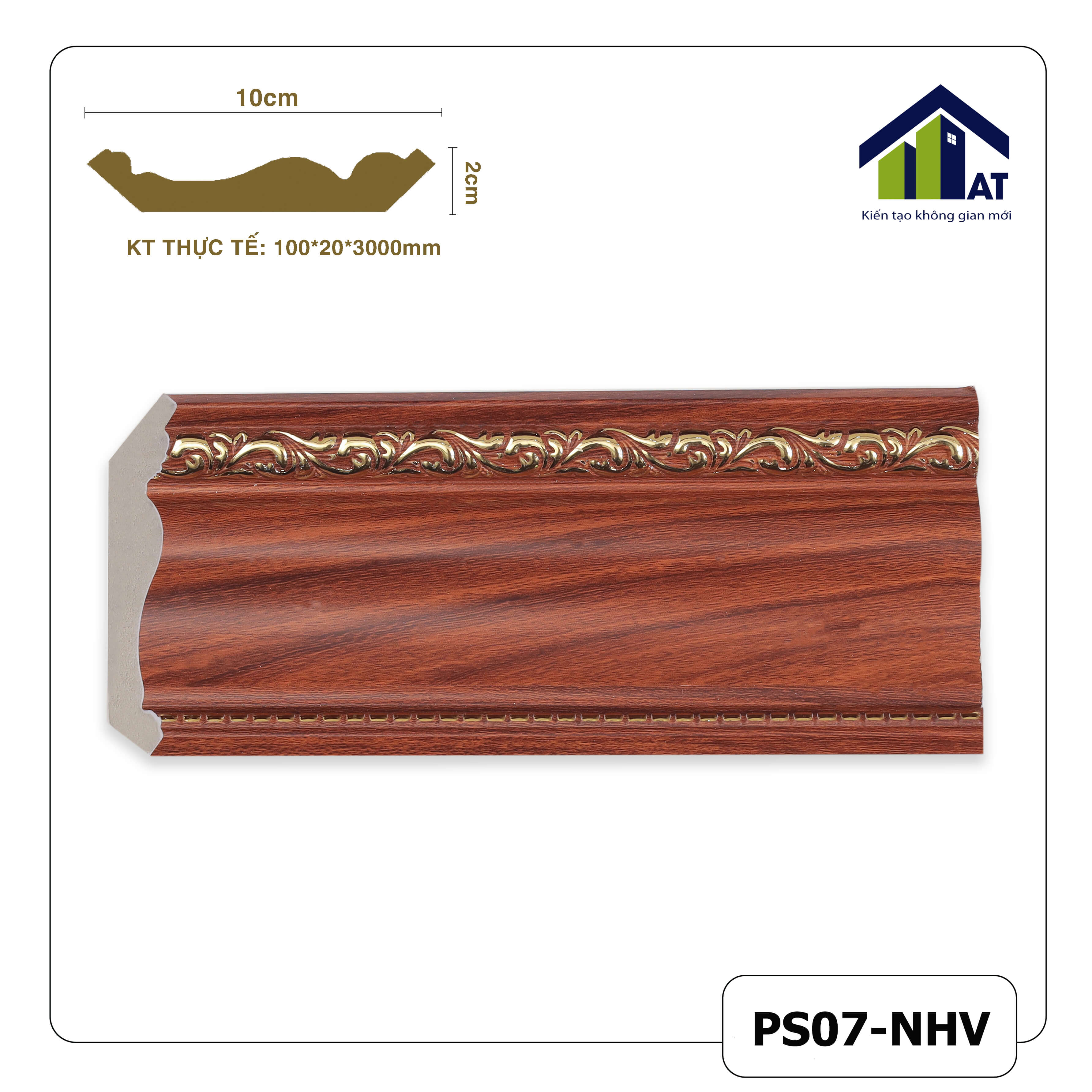 Cổ Trần 10cm Nâu Hoa Văn PS07-NHV