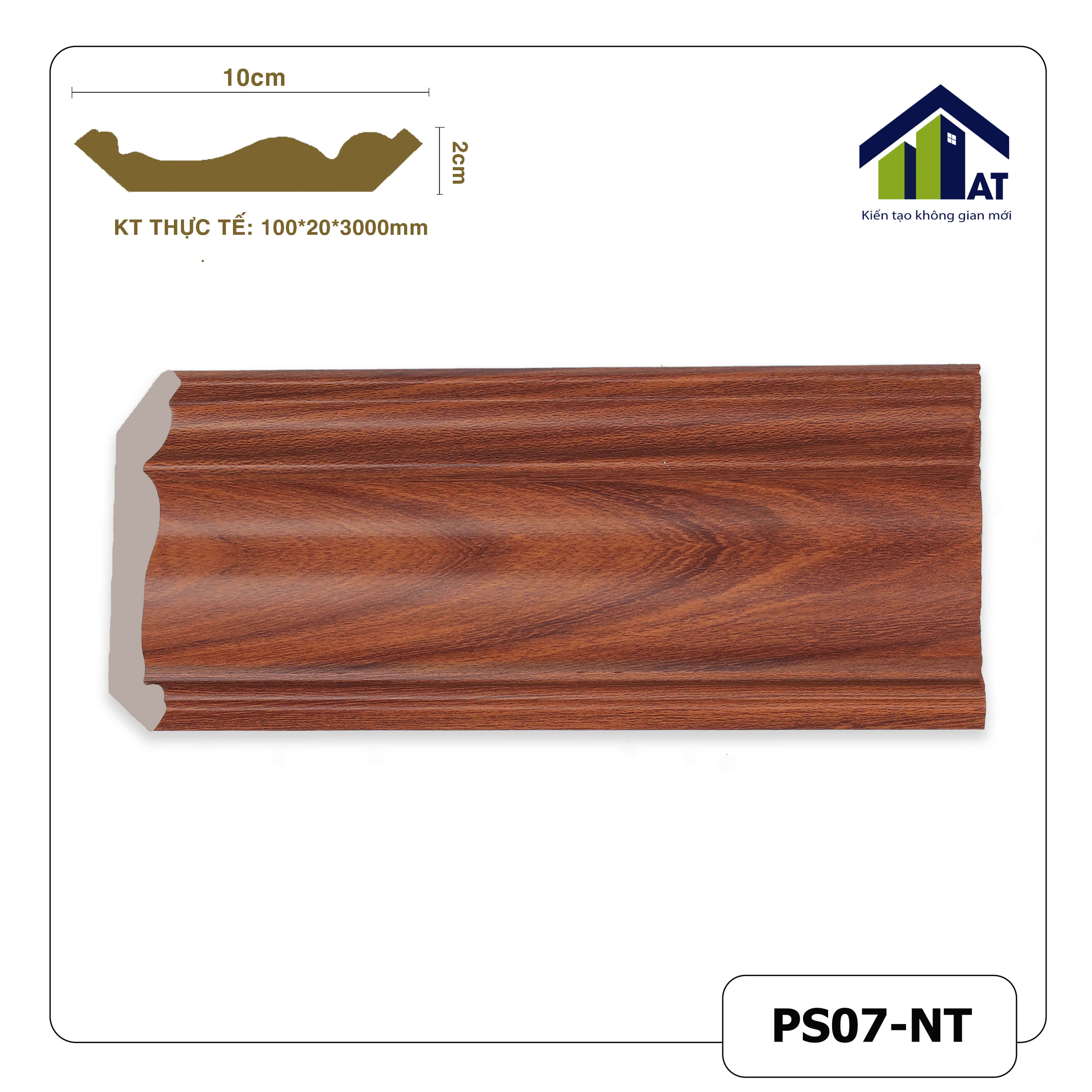 Cổ Trần 10cm Nâu Trơn PS07-NT