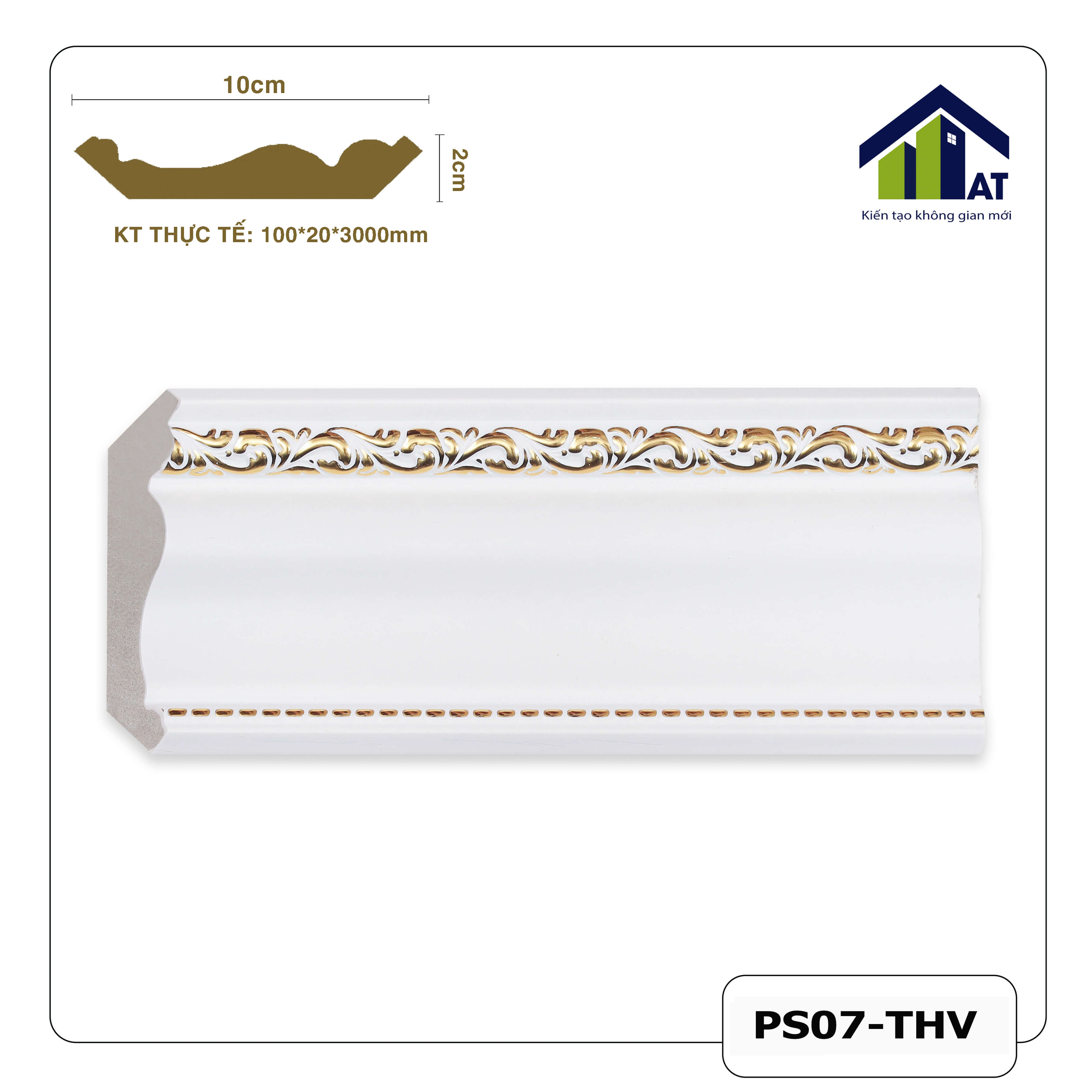 Cổ Trần 10cm Trắng Hoa Văn PS07-THV