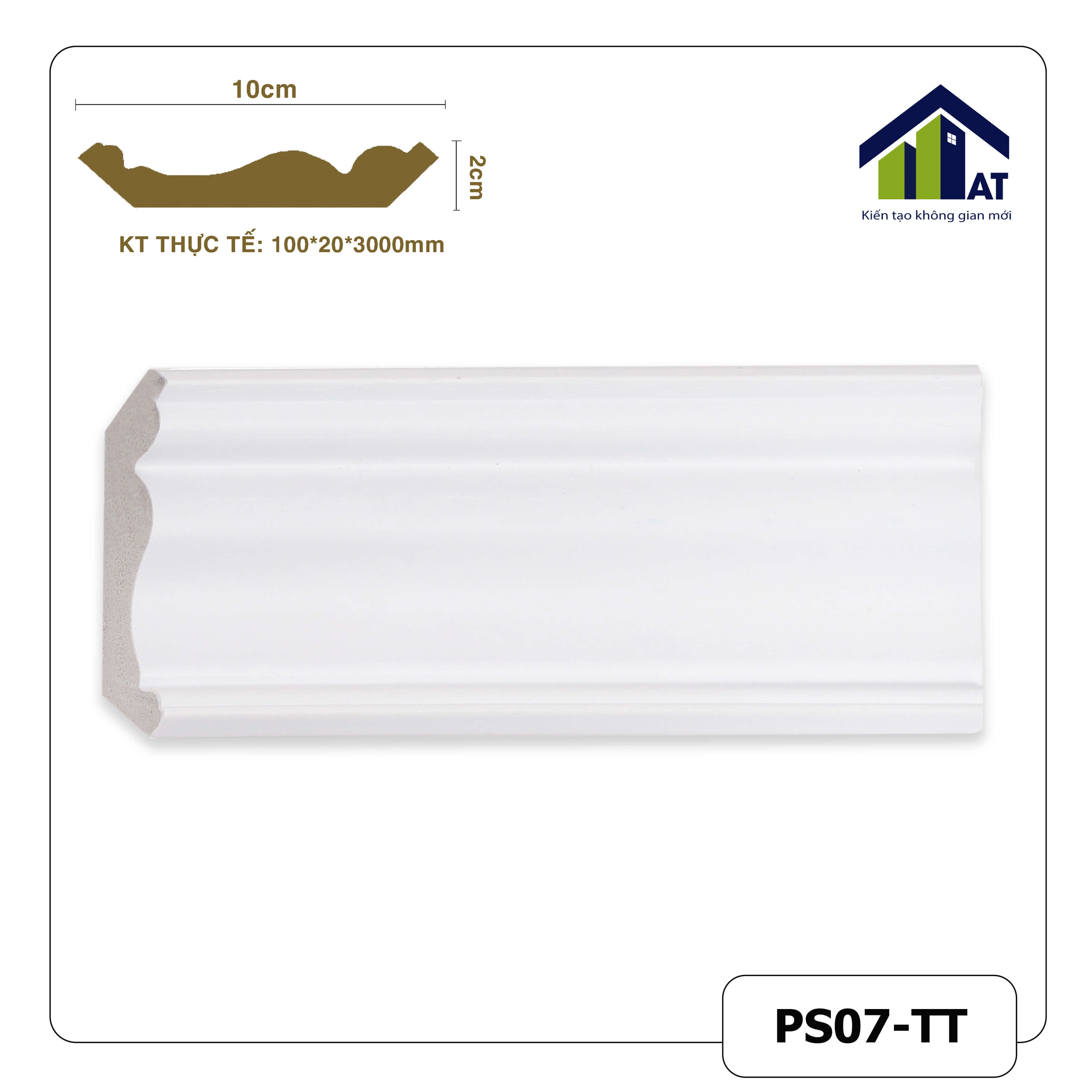 Cổ Trần 10cm Trắng Trơn PS07-TT