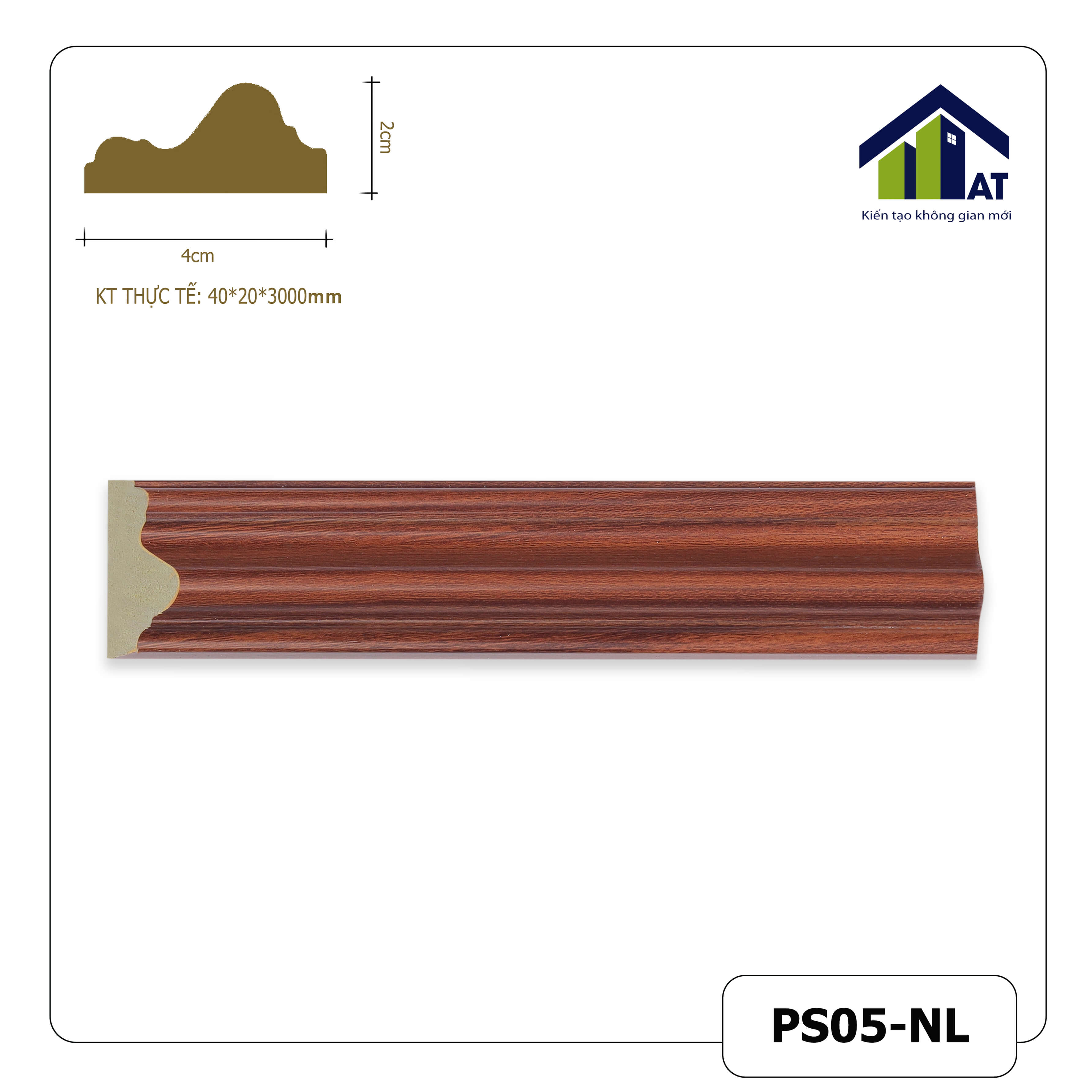 Chỉ Tường 4cm Nâu Lệch PS05-NL