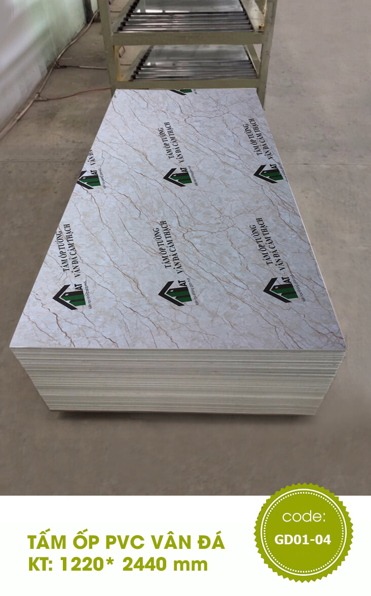 Tấm Vân Đá Trắng Chỉ Đỏ GD01-04