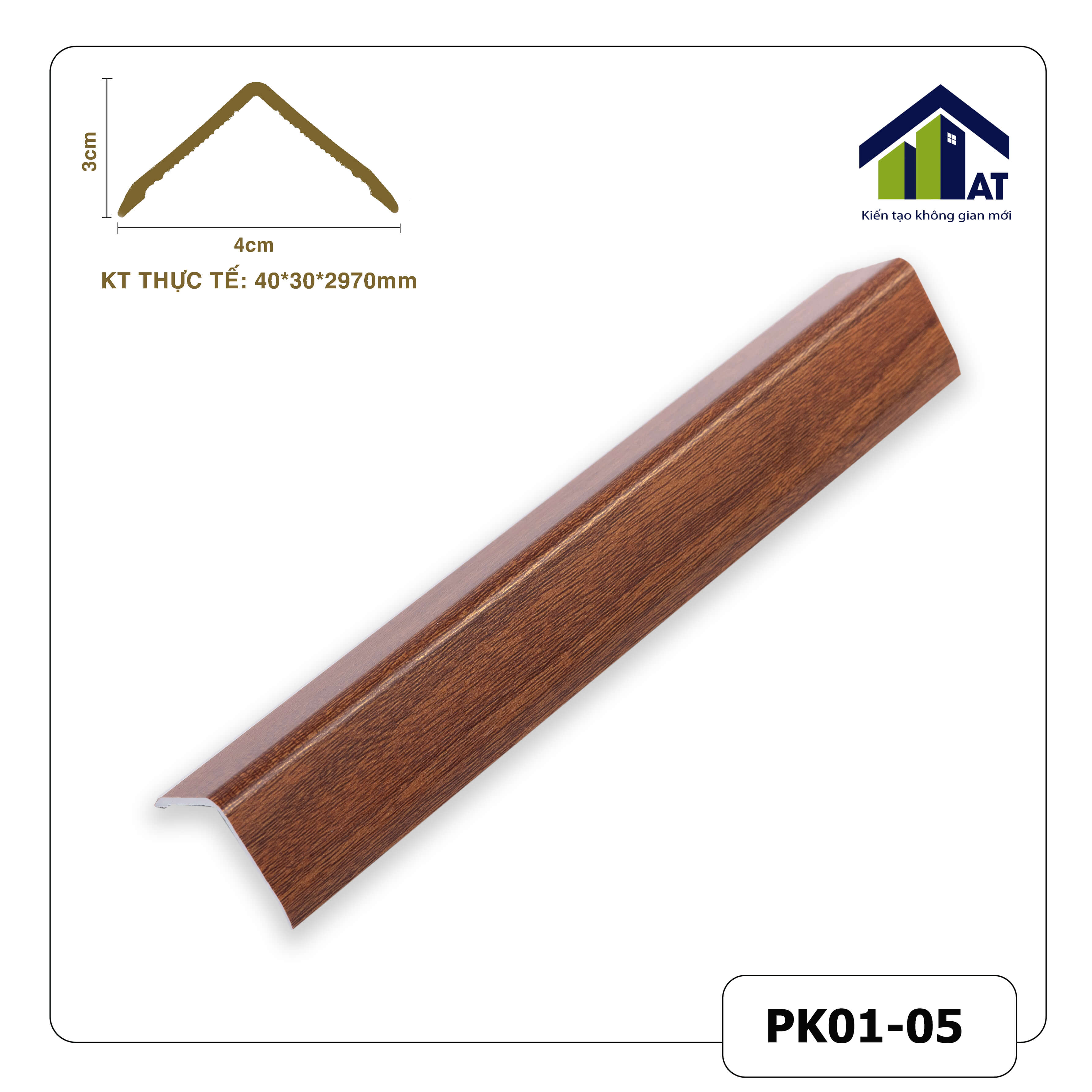 Nẹp V 3cm Nano Vân Gỗ Đậm PK01-05