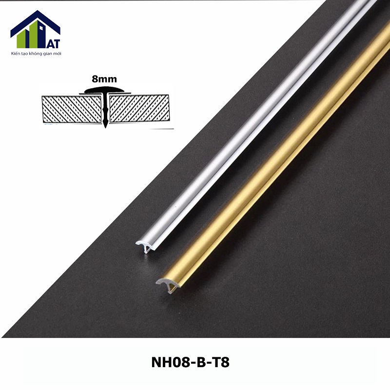 Nẹp Nhôm T8 Màu Bạc NH08-B-T8